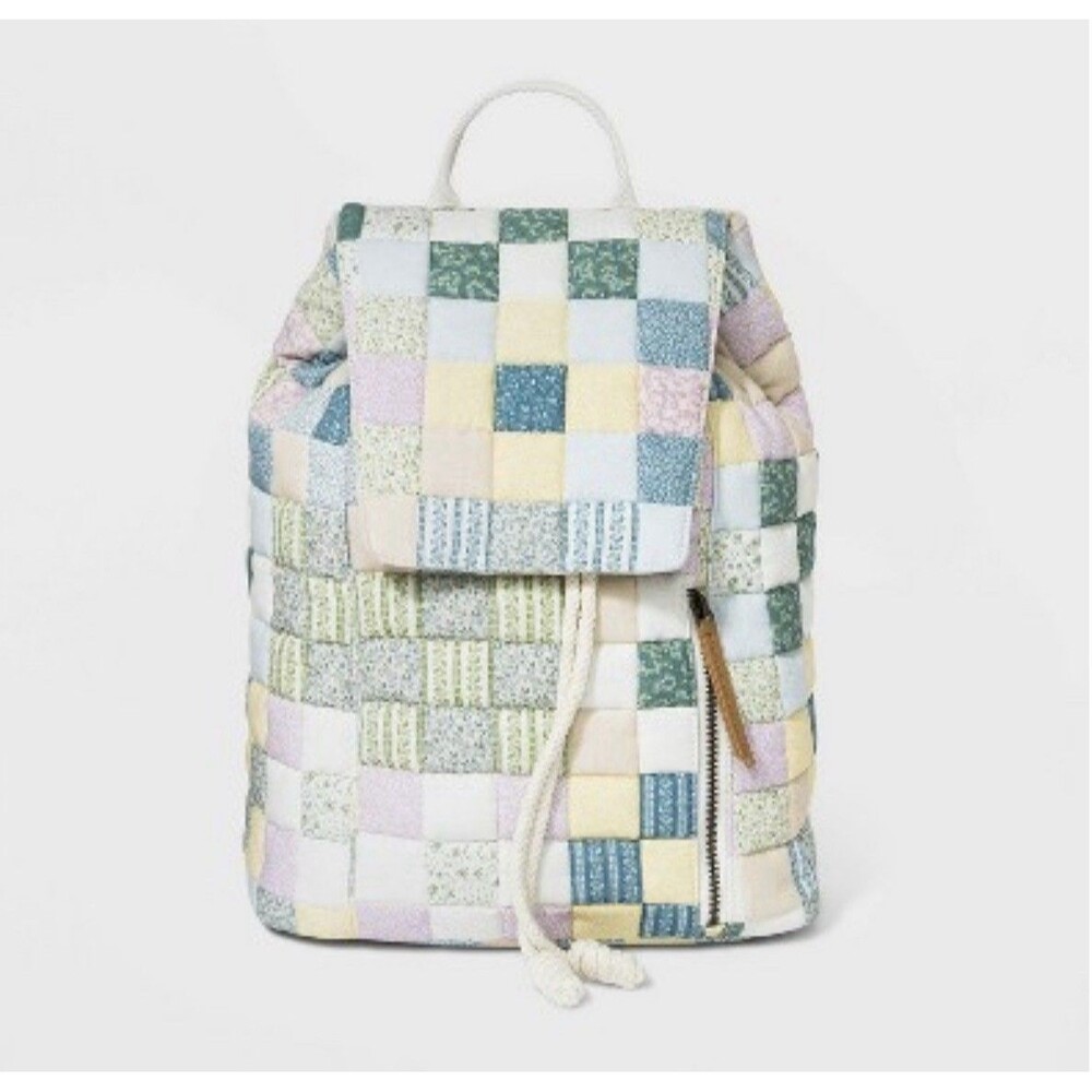 Universal Thread Goods Quilted Patchwork Backpack Cottage core Drawstring - Picture 13 of 13